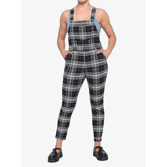 Hot Topic Plaid Overalls Size S - Picture 2 of 10